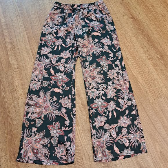 Diana Gallesi Brown and Black Paisely Palazzo Pant Misses 10 NWT - Picture 2 of 7